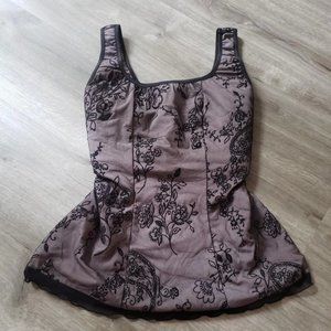 deadstock black and tan lace cocomo corset